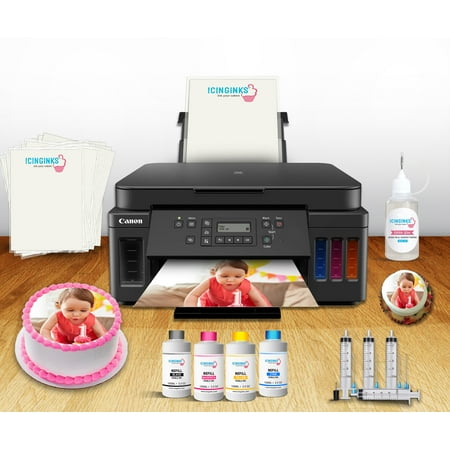 Icinginks Bakery Pro Package Edible Printer (Wireless + Scanner) System Includes Edible Inks and Frosting Sheets