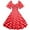 Red, variant on IROINNID Formal Dress for Women Wedding Guest Evening Night Party Dress Elegant Ladies Polka Puffy Short-Sleeved V-neck Printing High Waist Dress,Red