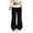 Black #007, variant on Women's Spring Streetwear Going Out Casual Back To School Vintage Daily Wear Y2K Rib Knit Color-Blocked Turn-Down Trousers French Flare Pants, S