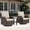 Beige-2, variant on MELLCOM Patio Furniture Set of 3, Wicker Swivel Glider Chairs with Side Table and Thick Cushions, All Weather Rattan Bistro Set for for Porch, Garden, Backyard and Patio