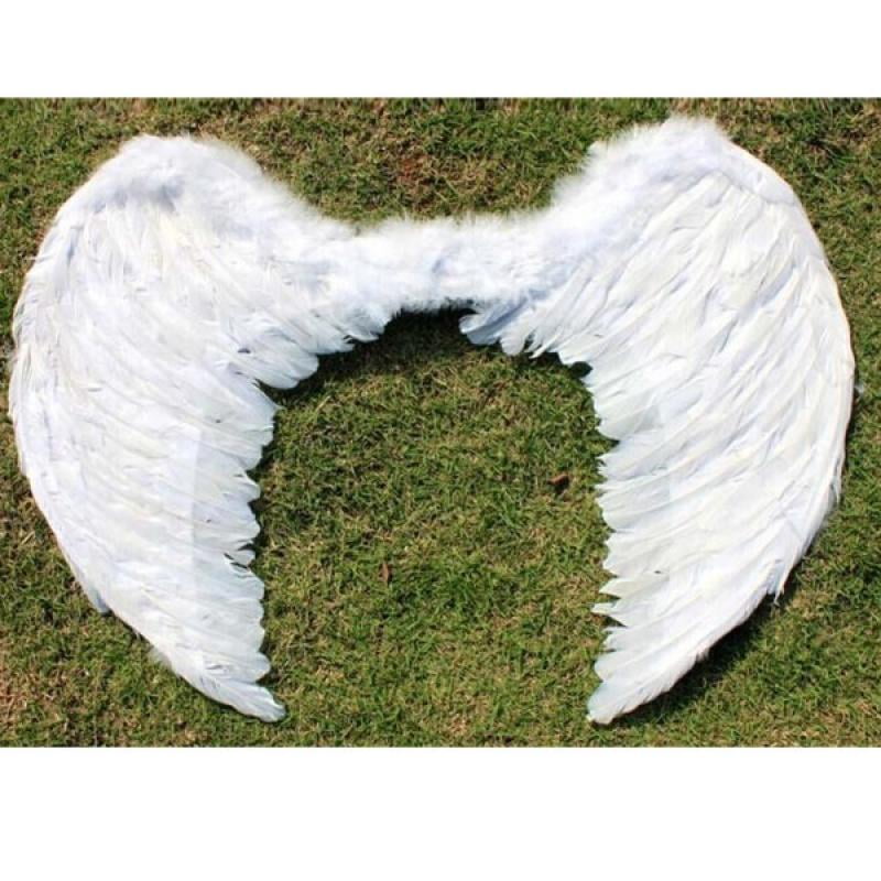 Angel Wings Small White Feather Glued Elasticated Fancy Dress Nativity Roleplay 