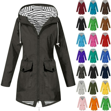 Women s Waterproof Ski Jacket Warm Winter Snow Coat Ndbuld Women Solid Color Rain Jacket Outdoor Hooded Windproof Loose With Pocket Coat Dark Gray XXXL
