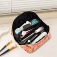 thumbnail image 2 of FORMRS Makeup Bag Travel Cosmetic Organizer for Women Fold Flat Zipper Pouch with Handle, Pink Flowers, 2 of 8