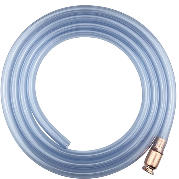 Siphon Hose Pump, Manual Hand Fuel Transfer Pump for Gasoline Gas Oil Fuel Petrol Diesel Fluid Water, 1/2" Valve Virgin Grade Tubing Safe with Brass Connector (1/2" Blue 10 FT)