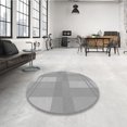 thumbnail image 4 of Ahgly Company Tapis Rond Lavable en Machine Intérieur Transitionnel Gris, 6 Pieds Rond, 4 of 7