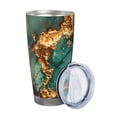 thumbnail image 2 of Rocae Emerald Color Gold Marble for 20 Ounces Stainless Steel Insulted Tumbler Car Cup Drink Mug Inspirational Graduate Present-Straw Three-piece Set, 2 of 8
