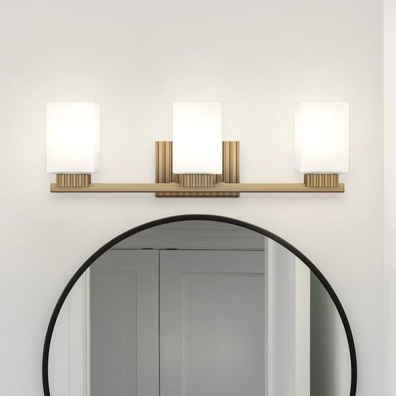 Luxury Posh Bath Light, Medium Size: 7.25''H x 23''W, with Modern Style Elements, Bronze Gold Finish, UQL5451 from the Valletta Collection by Urban Ambiance