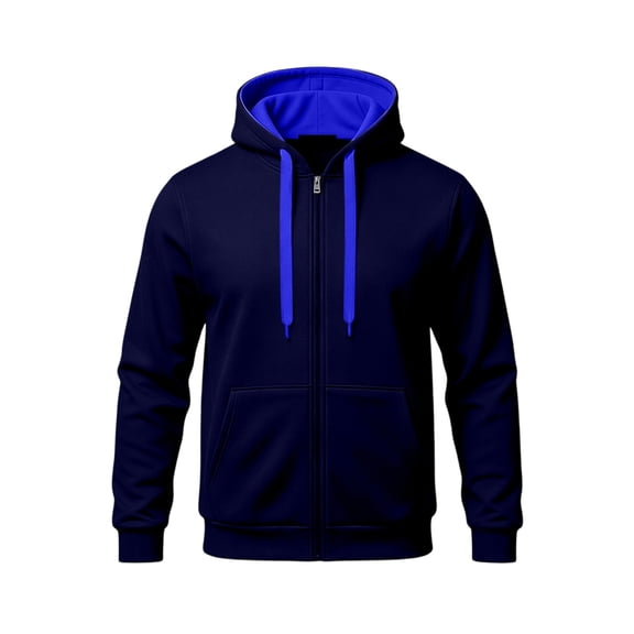 Chiccall Mens Full Zip Hoodie Drawstring Long Sleeve Colorblock Hooded Sweatshirts Casual Athletic Jacket with Pockets