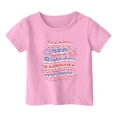 thumbnail image 6 of USA 250th Anniversary Shirt Kids Casual Short Sleeve Graphic T Shirt for Boys and Girls Crewneck Tee with Stars and Stripes Prints Pink 4 Years-5 Years, 6 of 6