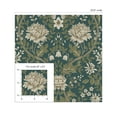 thumbnail image 5 of Seabrook Designs Teal & Moss Green Honeysuckle Floral Prepasted Wallpaper - 20.9 in. W x 33 ft. Roll, 5 of 6