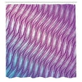 thumbnail image 3 of Ambesonne Modern Shower Curtain, Abstract Wavy Design, 69"Wx84"L, Purple and White, 3 of 5