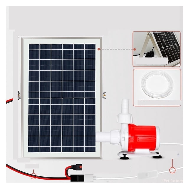 Large Flow Solar Water Pump Aquarium Fish Pump Rockery Waterfall Fountain Submersible Hydroponics Water Cycle Pool Pump Filter ,Multi-Install Methods
