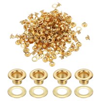 Uxcell 3.5mm/1/8" Metal Eyelets, Eyelets and Grommets Kit for DIY Project, Gold 150 Pcs