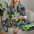 thumbnail image 6 of Uemuo Watercolor Cactuses Pattern Womens Pajama Sets,PJ Set for Women,Pajamas for Women Logo,Long Sleeve Pajama Set for Women,Soft Long Sleeve Top With Pants-Medium, 6 of 9