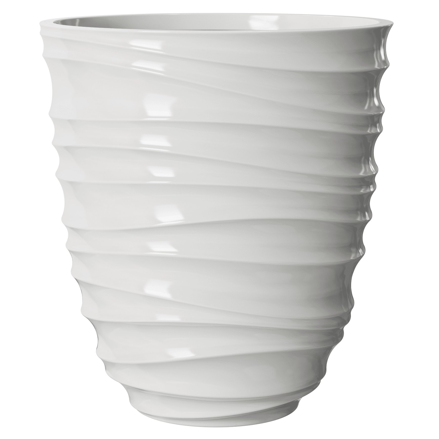 Mainstays Capri 16" x 16" x 18" Round White Plastic Planter