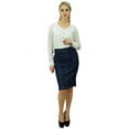 thumbnail image 6 of Bimba Women's Side Slits With Zipper High Waist Denim Pencil Skirts, 6 of 7