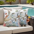 thumbnail image 4 of Brown Sea Turtle Coastal Outdoor Waterproof Pillow Covers, Summer Beach Coral Starfish Nautical Decorative Square Throw Pillowcase Sofa Cushion Sham for Patio/Couch/Chair, 20"x20" 2 Pack, 4 of 8