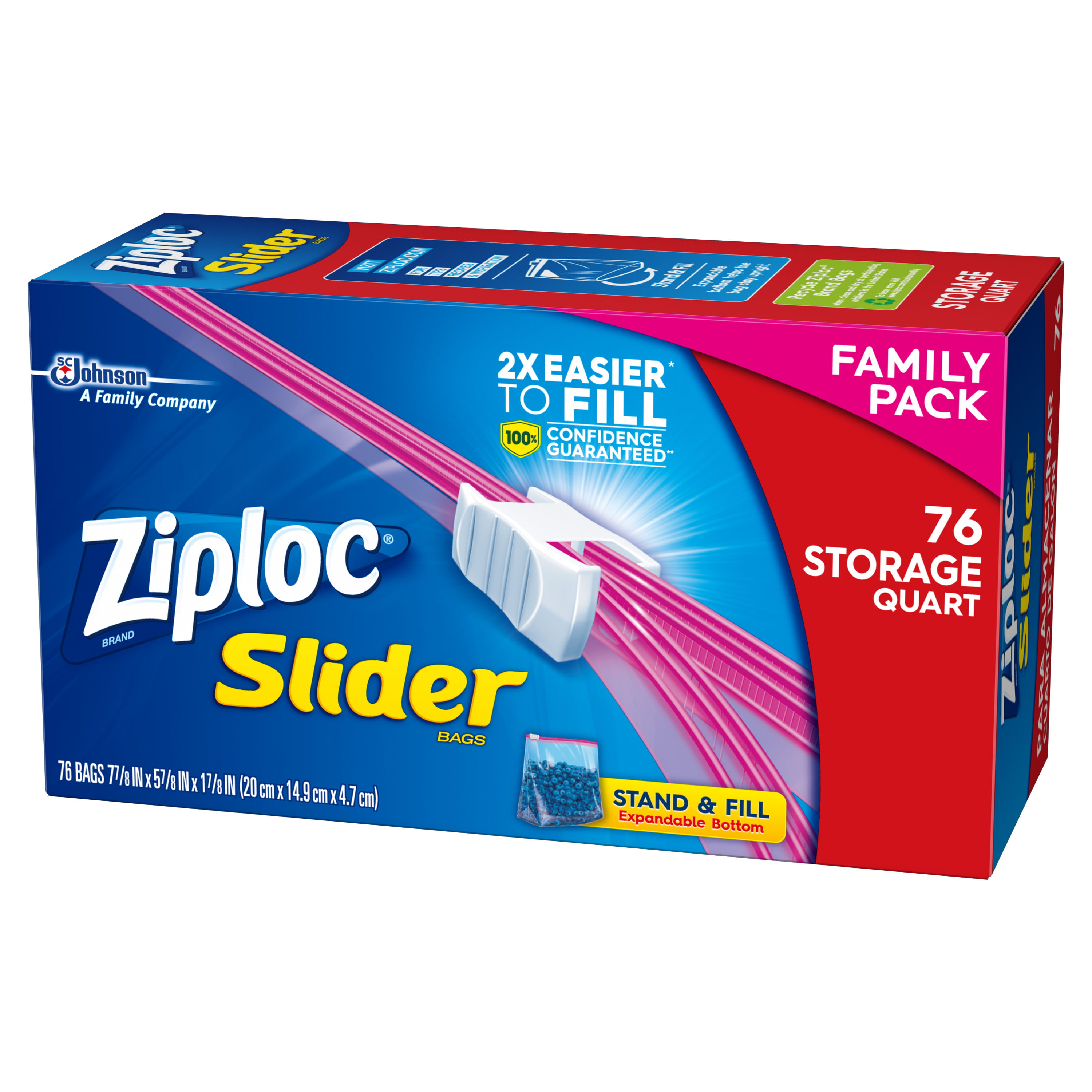 Ziploc® Gallon Storage Slider Bags - Large Size9.49 Width x 10.55