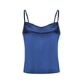 thumbnail image 6 of AWZXDE Women's Summer Thin Strap Lightweight Breathable V-Neck Camisole Tank Top with Low Fold Design for Casual Parties and Fashion Everyday Wear Navy,M, 6 of 7