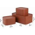 thumbnail image 2 of Faux Leather Decorative Storage Boxes Set of 3 with Lids Dustproof Organizer Bins for Home Office Jewelry, 2 of 8