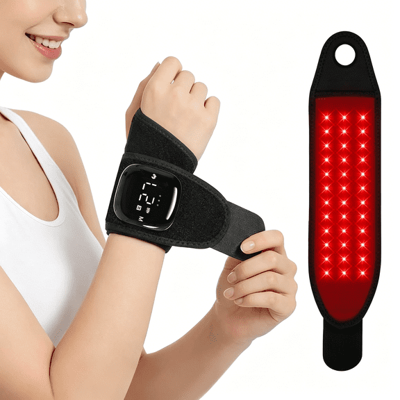 XIRQI Portable Red Light Therapy for Hands Wrist Massage,660Nm and 850Nm Infrared and Near Infrared Light Hand Therapy Equipment with Heat&Vibration for Wrist Ankle Neck