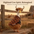 thumbnail image 5 of RUINIXCW Highland Cow Porch Goose Outfit for 23 inch Cement Plastic Garden Holiday Porch Goose Statue Goose Clothes Fall Winter Plush Cow Outfit with Horn Farm Yard Patio Lawn Art Decor (No Goose), 5 of 9