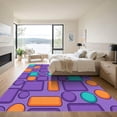 thumbnail image 3 of ODIKA 2x3 Machine Washable Non-Slip Area Rug, Geometric Purple High Traffic Rug, Purple, 1051127, 3 of 7