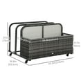 thumbnail image 2 of CoSoTower Rolling Pool Storage Rattan Patio Furniture Outdoor Storage Wicker Organizer for Floats, Paddles, Balls, Towels, Grey, 2 of 7