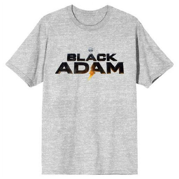 Black Adam Text Logo Men's Athletic Heather T-shirt-XL