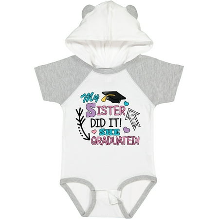 

Inktastic My Sister Graduated with Cap and Arrows Gift Baby Girl Bodysuit