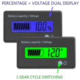 thumbnail image 3 of Medidor de capacidad de batería de 3 piezas 12V-84V Pantalla LCD Indicador de porcentaje Probador de voltaje Adecuado para motocicleta RV Marina Barco, 3 of 5
