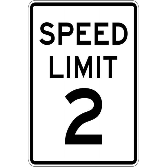 Speed Limit 2 Mph Road and Street Sign 12" X 8" Warning Traffic Road Street Metal Sign New Tin Sign for Indoor/Outdoor Use
