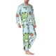 thumbnail image 2 of Fotbe Cute Floral Frog Pijama de Hombre con Estampado de Manga Larga, Conjunto de 2 Piezas, Ropa de Dormir Suave y Cómoda con Bolsillos-XX-Large, 2 of 7