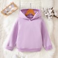 thumbnail image 2 of KPOPLK Kids Boy's Cool Hoodies Fall Toddler Long Sleeve Pullover Fleece Hooded Winter Solid Color Casual Clothes Purple Size 5-6 Years, 2 of 8