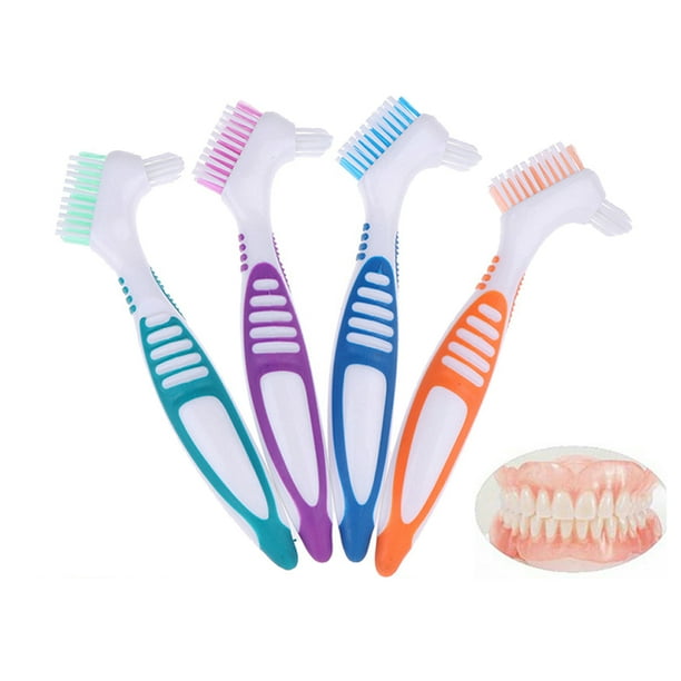 Meidiya 4Pack Denture Cleaning Brush Set,Hygiene Denture Cleaner Set