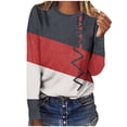 thumbnail image 2 of Pompotops T-shirt Décontracté Imprimé pour Femmes, Col Rond, Manches Longues, Liquidation, 2 of 4
