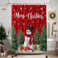 thumbnail image 7 of Shower Curtain 60"W x 72"L Snowman Christmas Tree Red Texture Fabric Shower Curtains Set with Hooks Water Repellent Bathroom Curtains Machine Washable Bathroom Accessories, 7 of 7