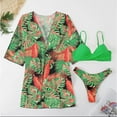 thumbnail image 4 of WREESH Womens Push Up Bikini Sets Fashionista Lady Containing Chest Pad Print Bikini Set Two Piece Swimsuit Beach Bathing Suit Green, 4 of 6