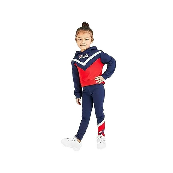 Fila Lil' Carrey Hoodie Baby Girls Active Hoodies Size 2T, Color: Navy/White/Red