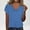 Blue, variant on Sevevn Women's V-Neck Short-Sleeved Loose Shirt Top Women's T-Shirts