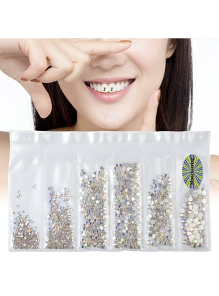 10Pcs 2mm Tooth Set with Diamonds, White Crystal India