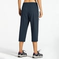 thumbnail image 3 of MASKERT Women's Capri Pants-Lightweight Quick Dry Cargo Hiking Capris Travel Casual Cropped Pants Zipper Pockets Navy Blue（Size XS-XXXL）, 3 of 8