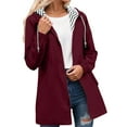 thumbnail image 2 of Women's Lightweight Hiking Windbreaker Jacket With Hood Striped Pockets Outdoor Anorak Coat For Trekking Travel, 2 of 7