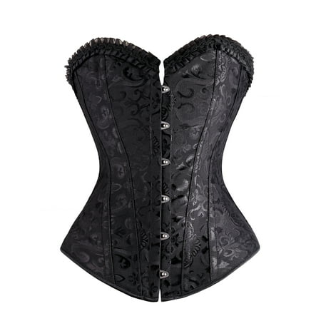 

MISS MOLY Women s Steel Boned Body Shaper Corset Lingerie Lace Up Sexy Floral Bustier