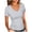 *Gray, variant on Women's V-Neck Short Sleeve T-Shirt , Ladies' Form Fitted Stretchy Top , Slim Fit Casual Tee For Women,White,S-2XL
