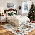 thumbnail image 3 of Wonnitar Christmas 8x10 Area Rug for Living Room, Beige Washable Rug Non Slip, Soft Christmas Tree Santa Claus Holiday Decor Carpet for Bedroom Kids Room Dining Room, 3 of 9