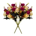 thumbnail image 1 of Ramo de rosas de cristal artificial Ceremonia de banquete de boda Decoración floral de tela de seda rosa falsa, rojo Monstrate HA6935-08B, 1 of 6