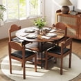 thumbnail image 4 of Gymax 47'' Round Dining Table for w/2-Tier Storage Shelves & Heavy-Duty Metal Frame Rustic Brown, 4 of 10