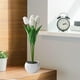 thumbnail image 5 of Tulipanes modernos, flores artificiales con brillo LED, lámpara de ramo artesanal, duradera. Blanco, 5 of 8