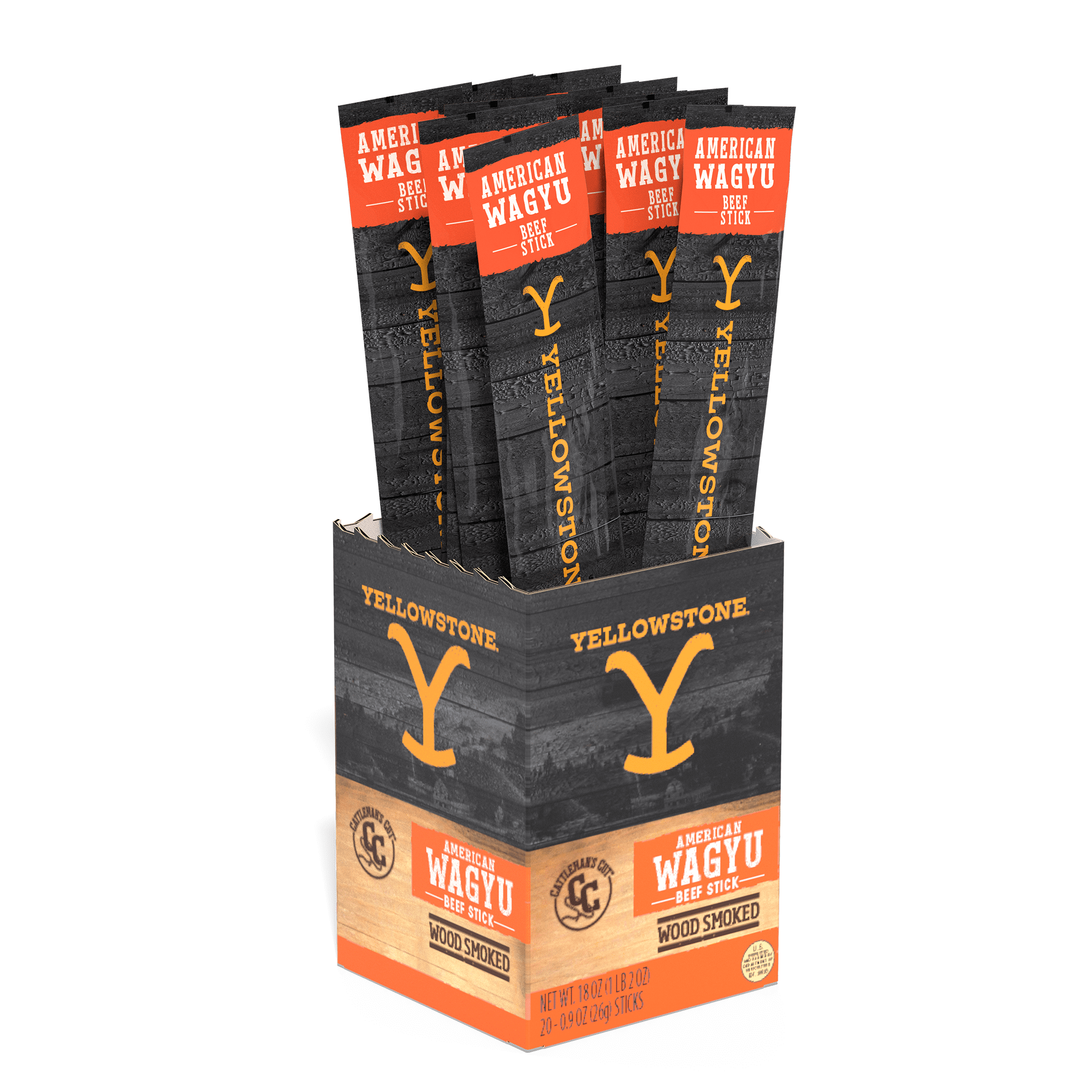 (6 pack) Yellowstone American Wagyu Beef Stick, 0.9oz
